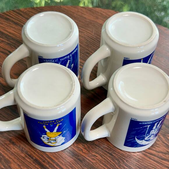 Vintage Morton Salt Mug Set of 4  When It Rains It Pours Advertising Collectible - Picture 8 of 14